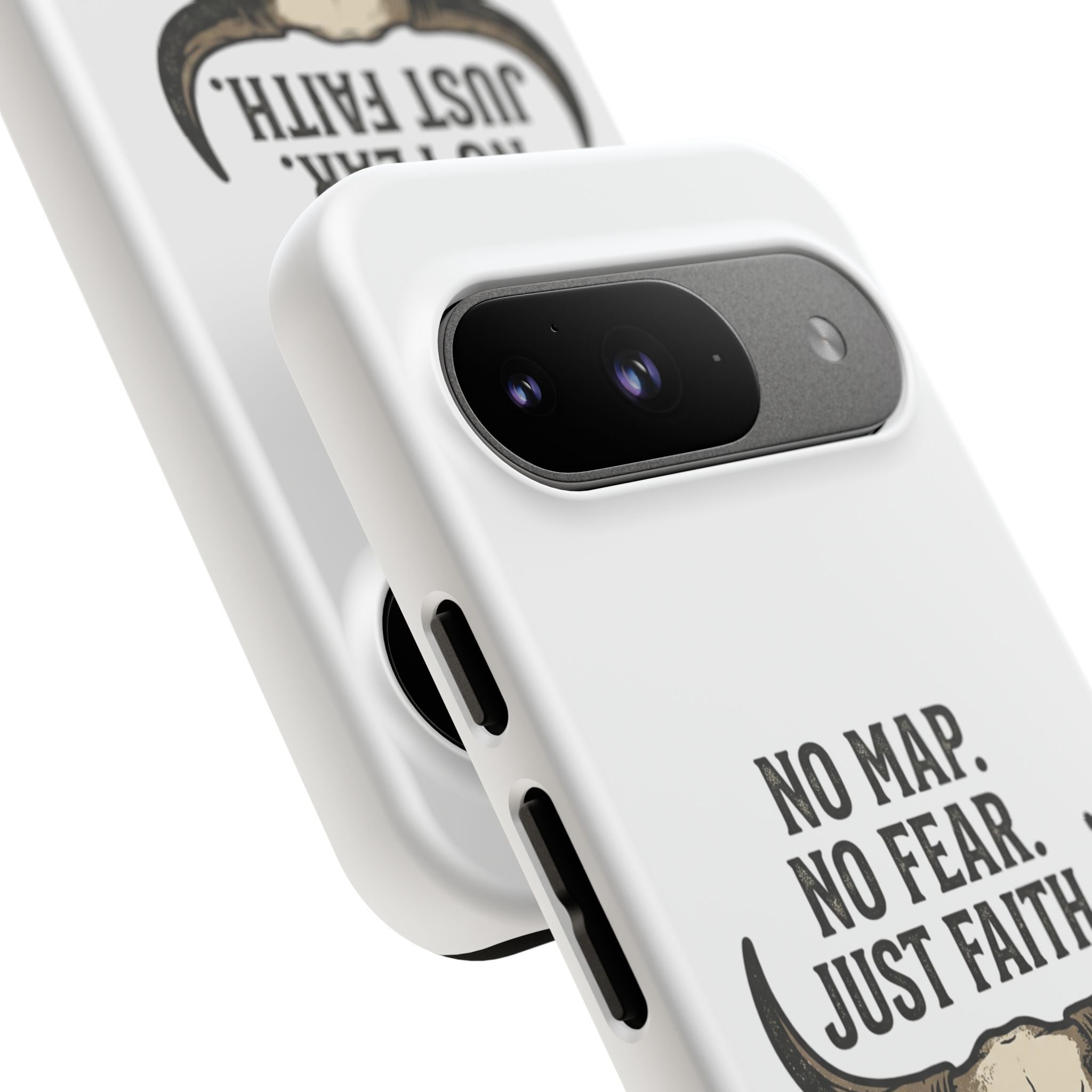 Phone Case — "No Map. No Fear. Just Faith." Skull Design