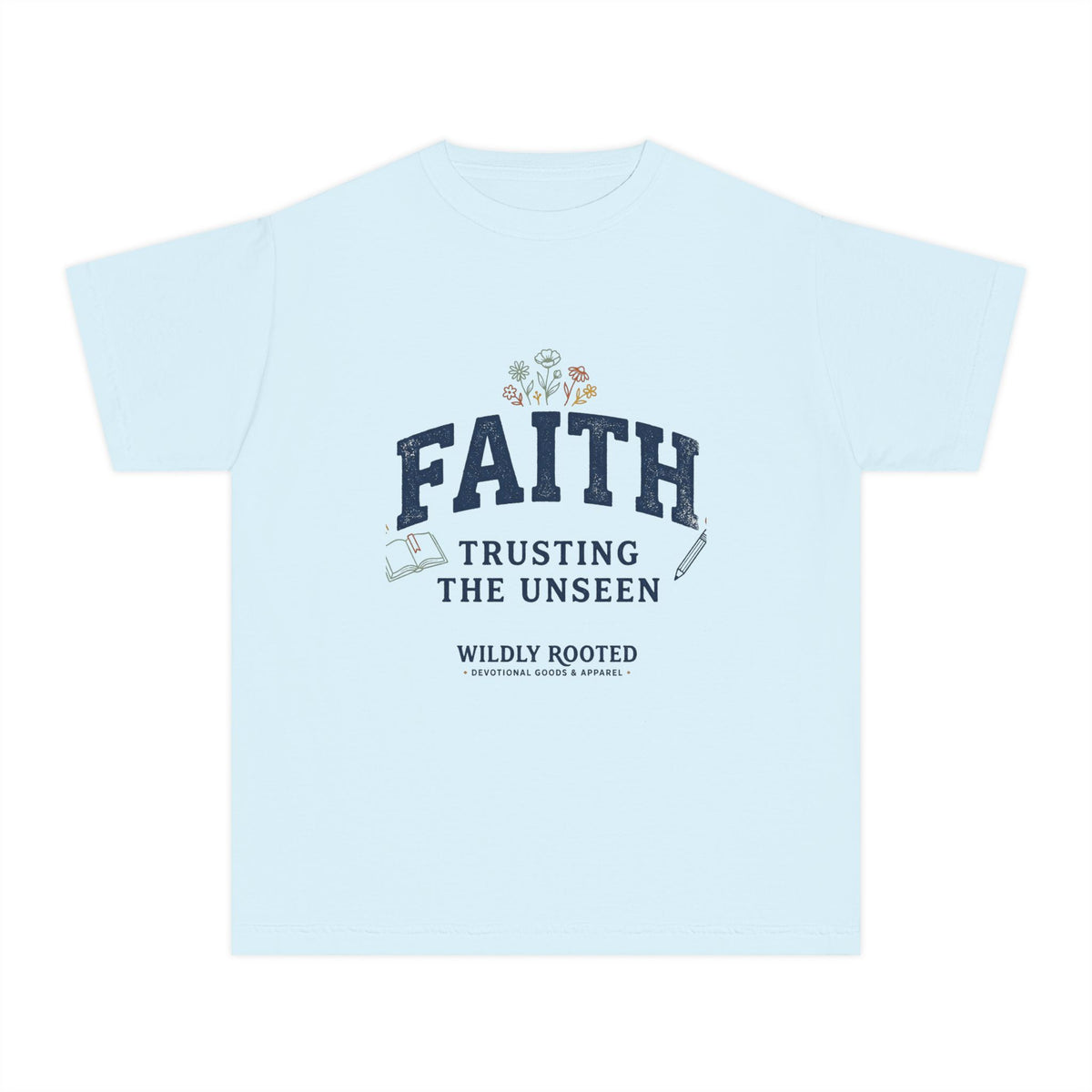 Youth Faith Tee — "Faith: Trusting the Unseen" Inspirational Christian Shirt