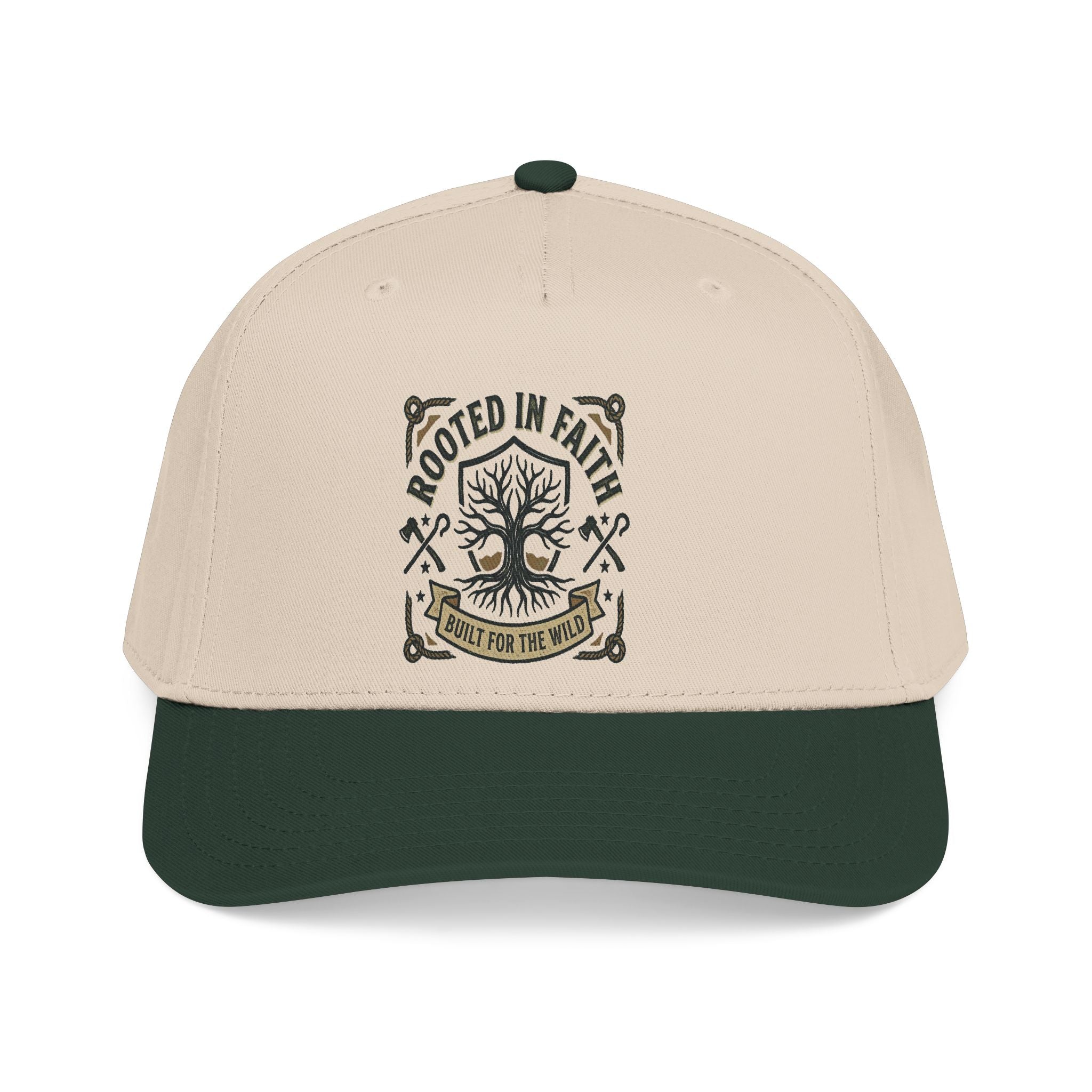 Rooted in Faith Baseball Cap — "Rooted for the World" Christian Trucker Hat