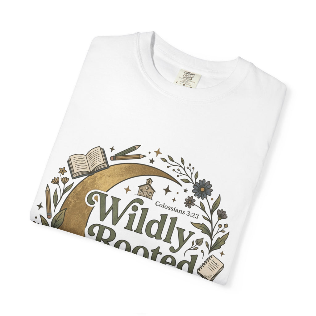 Wildly Rooted Back to School T-Shirt — Botanical Moon Design (2026)