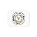 Sherpa Blanket — "Repeat • Pray • Rest • Trust" Floral Cozy Throw for Faith-Based Comfort, Gift for Women