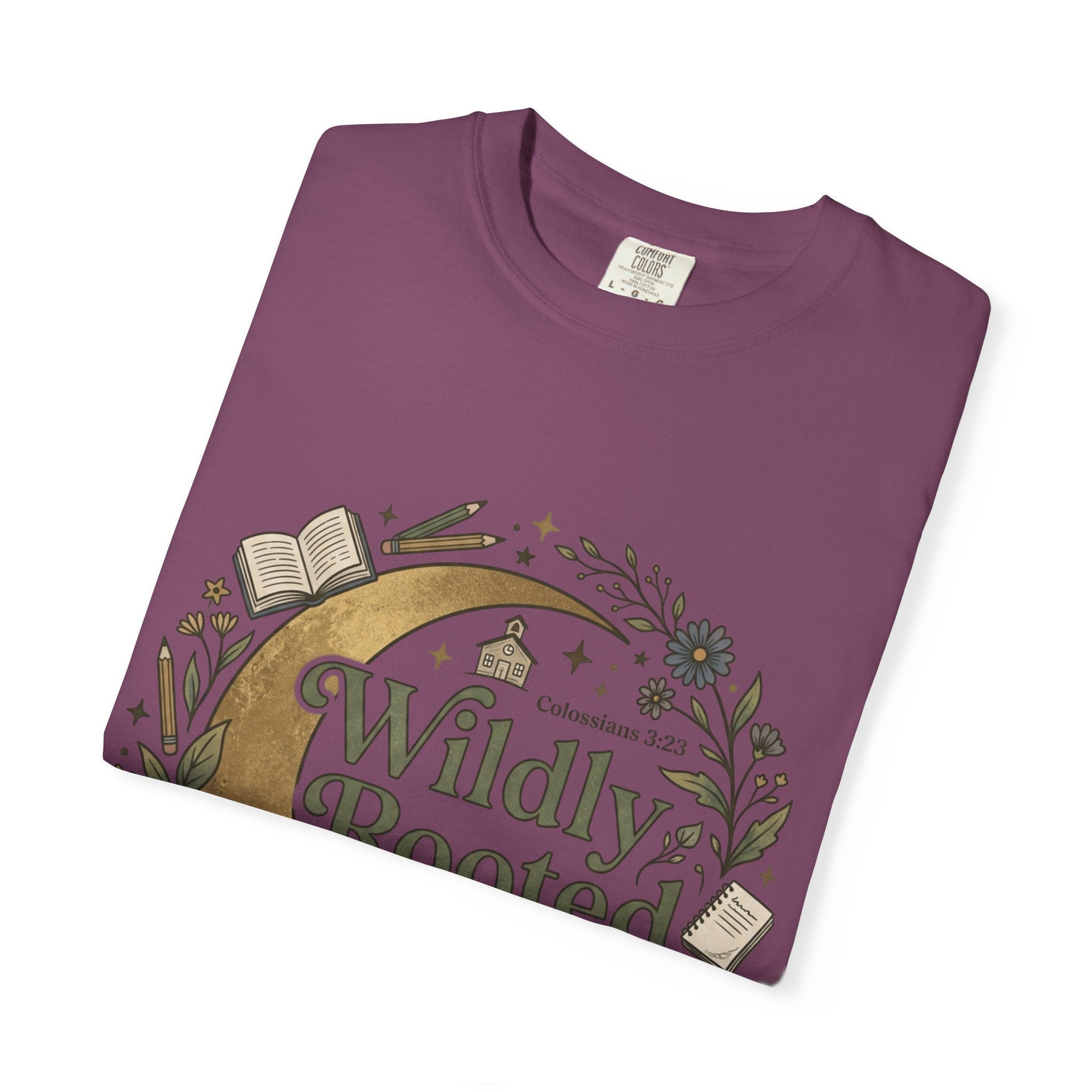 Wildly Rooted Back to School T-Shirt — Botanical Moon Design (2026)