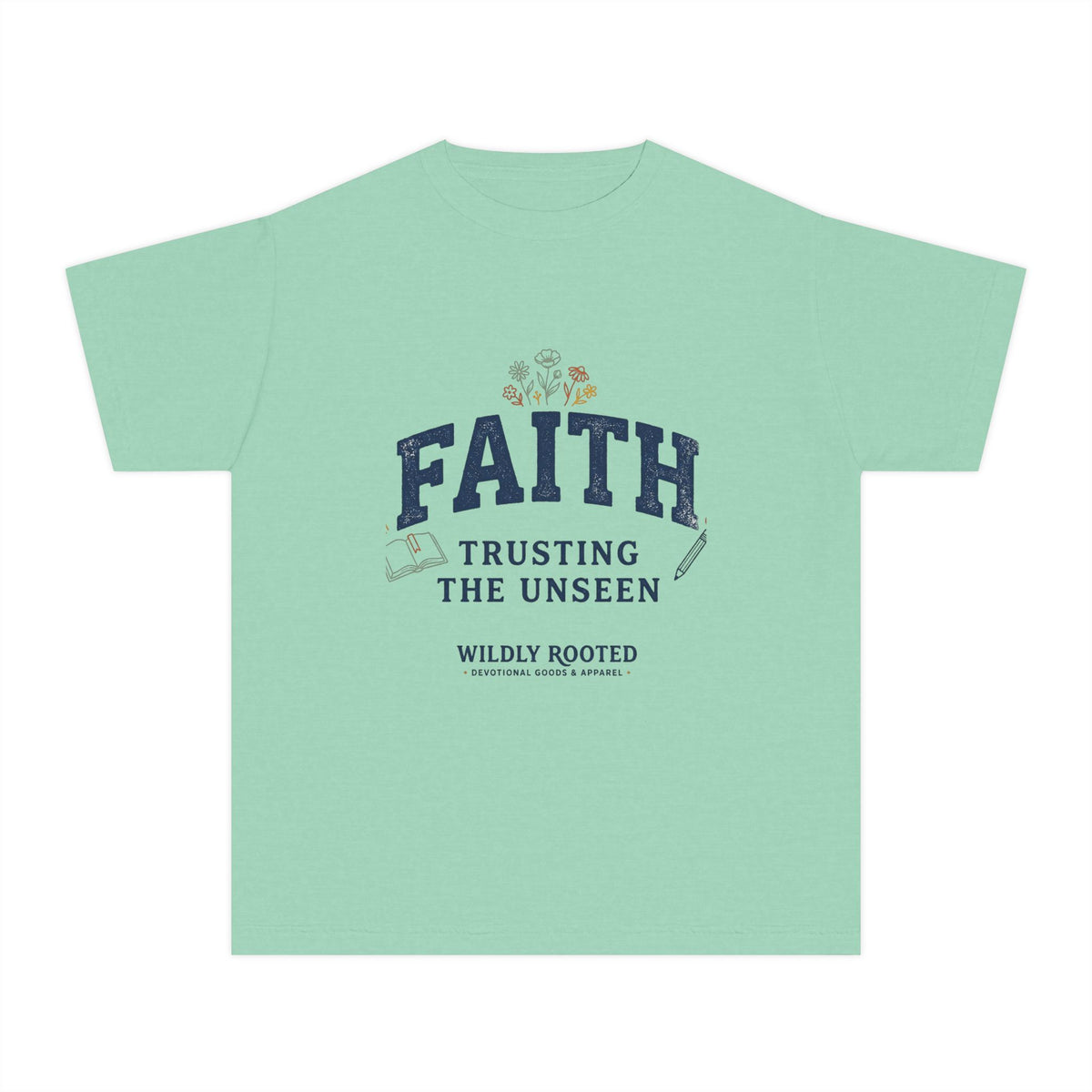 Youth Faith Tee — "Faith: Trusting the Unseen" Inspirational Christian Shirt