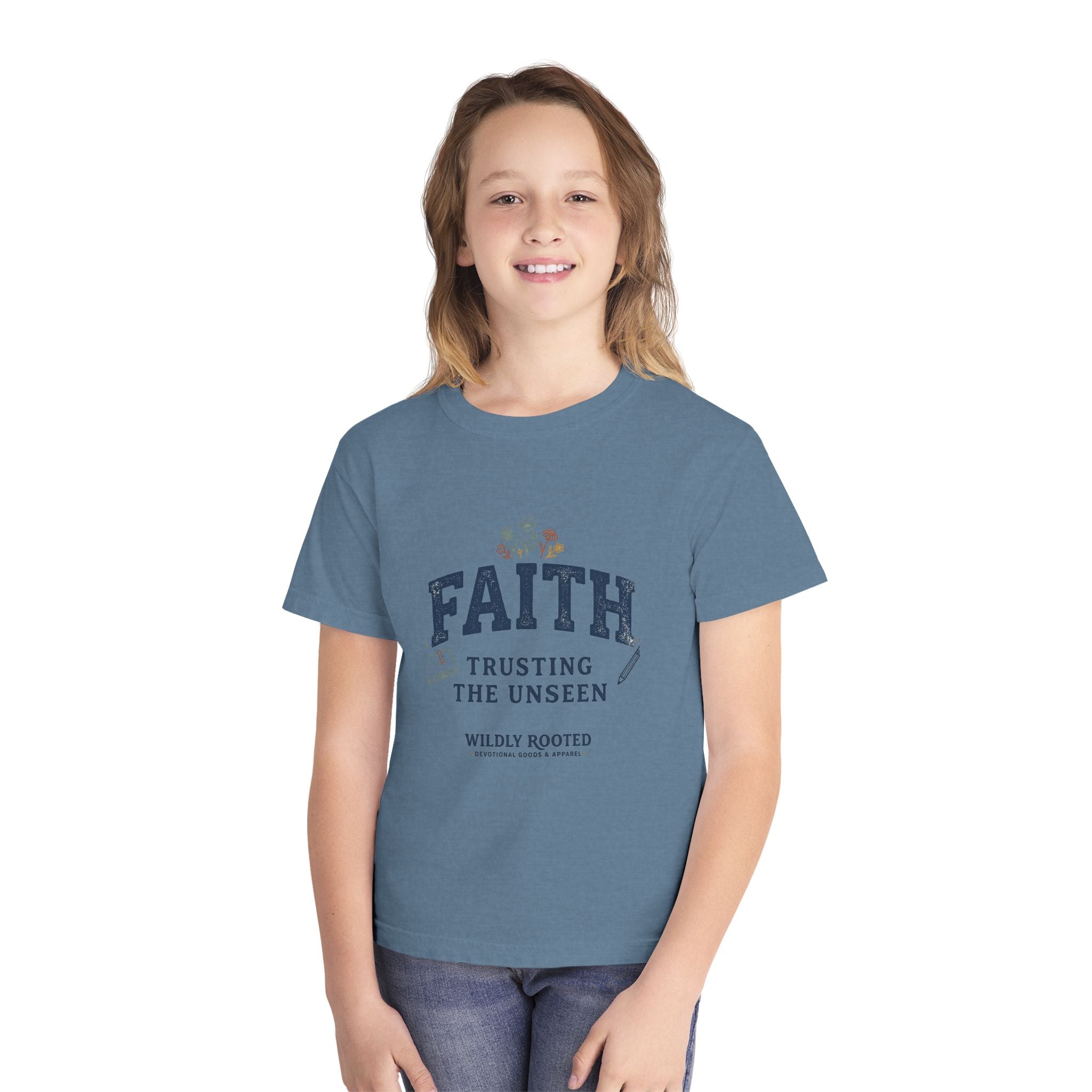 Youth Faith Tee — "Faith: Trusting the Unseen" Inspirational Christian Shirt
