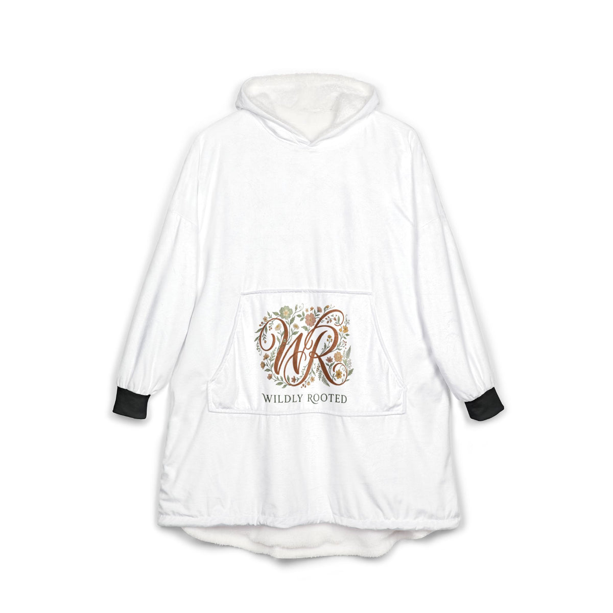 Hooded Blanket - 'Wildly Rooted' Floral Monogram Cozy Sherpa