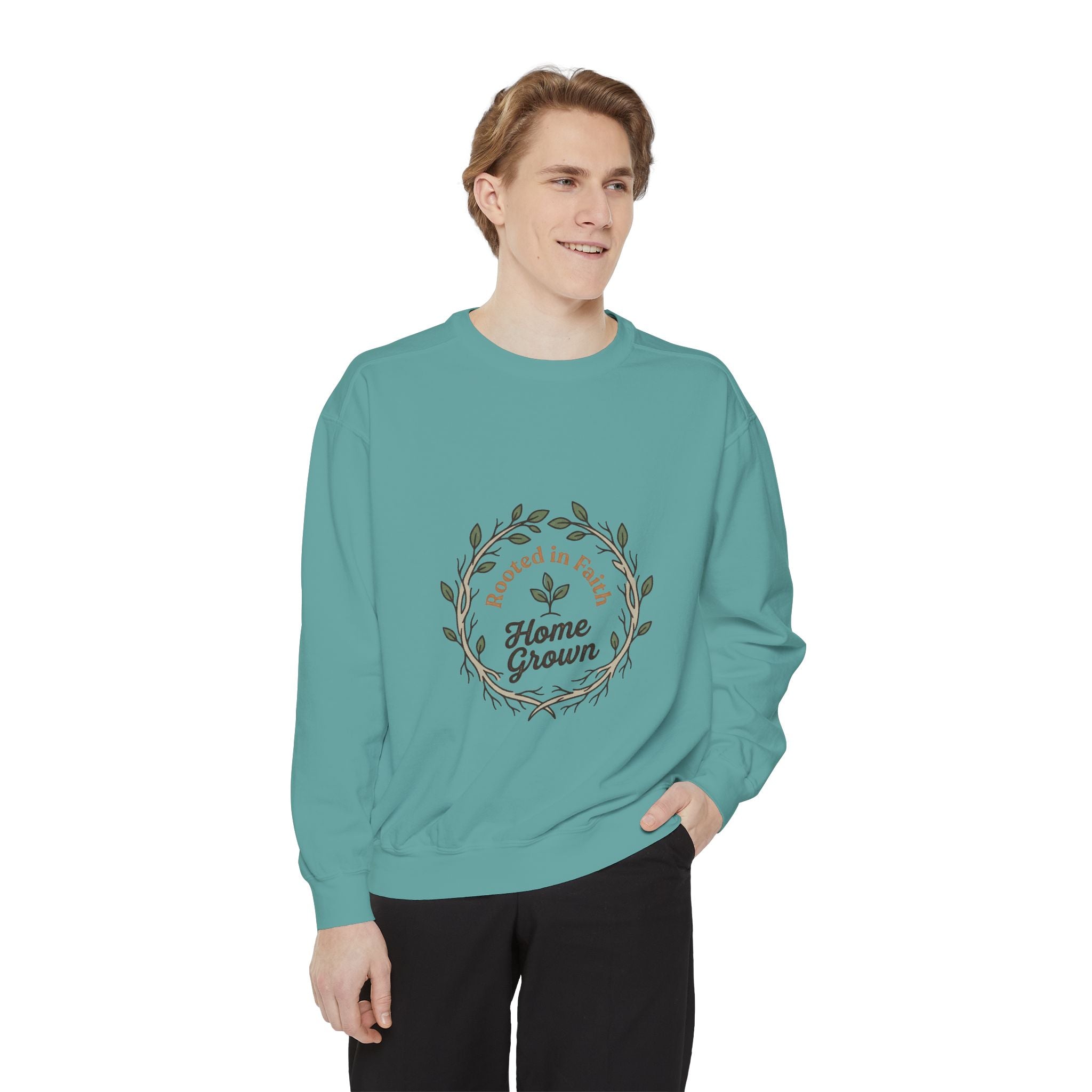 Sweatshirt — "Home Grown / Grown with Grace" Floral Wreath Crewneck