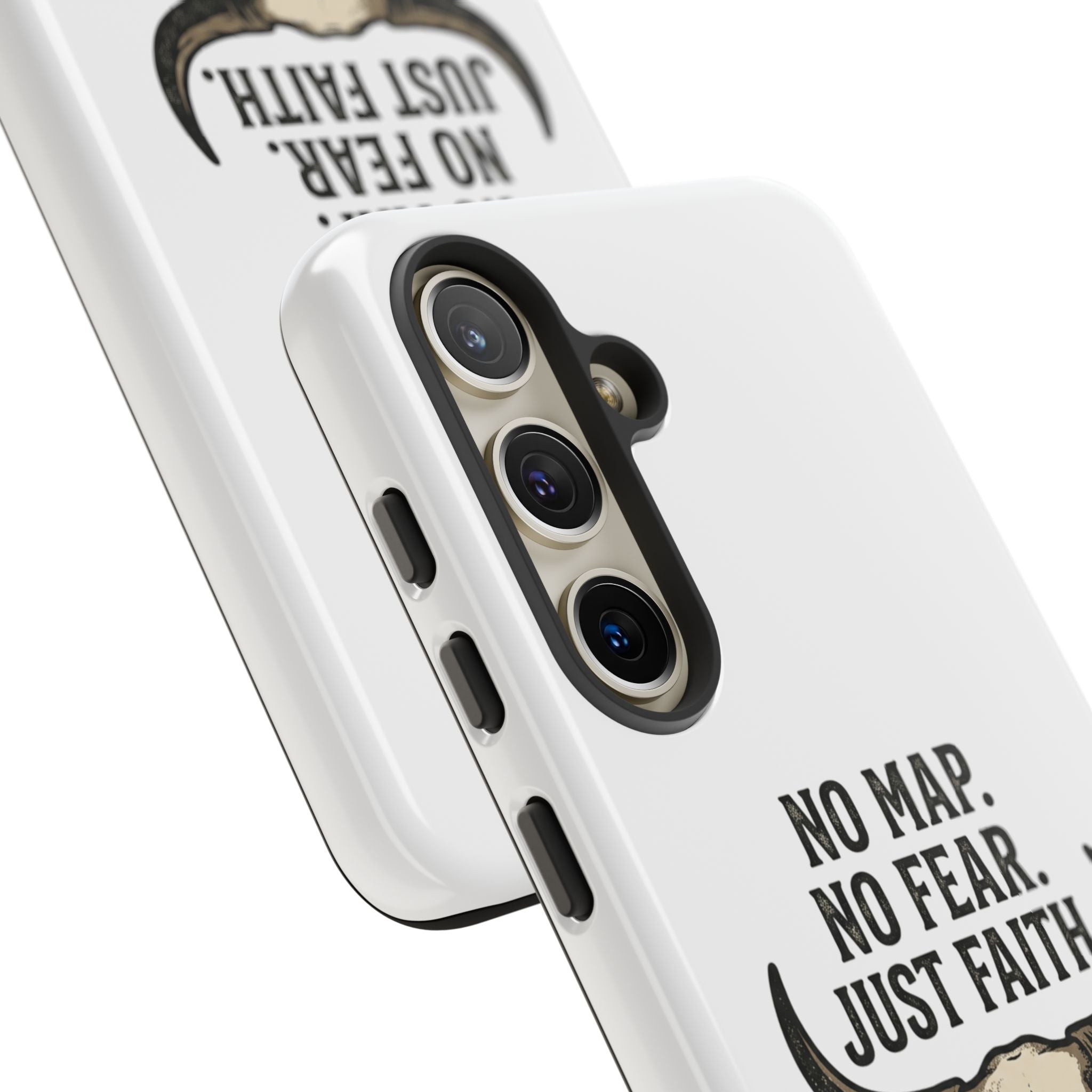 Phone Case — "No Map. No Fear. Just Faith." Skull Design
