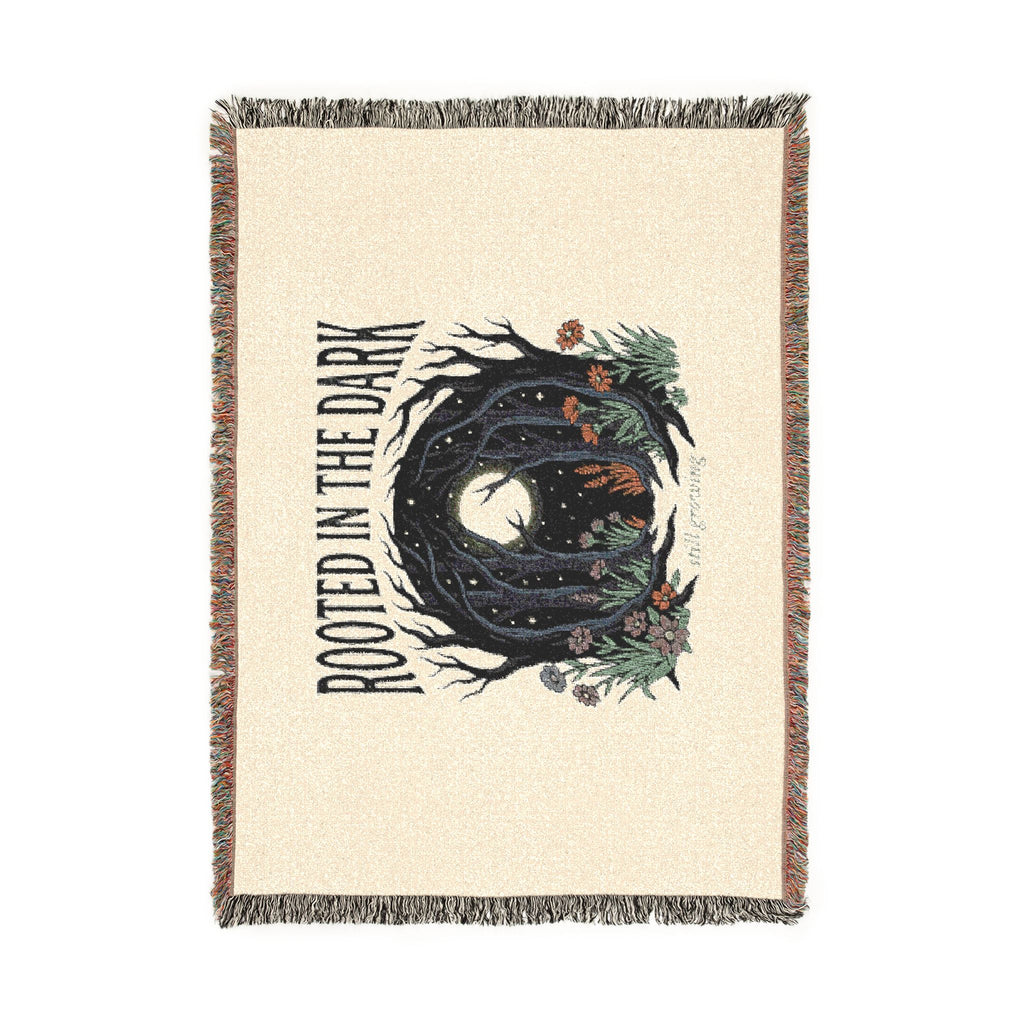 Rooted in the Dark Woven Blanket — Moonlit Forest Throw