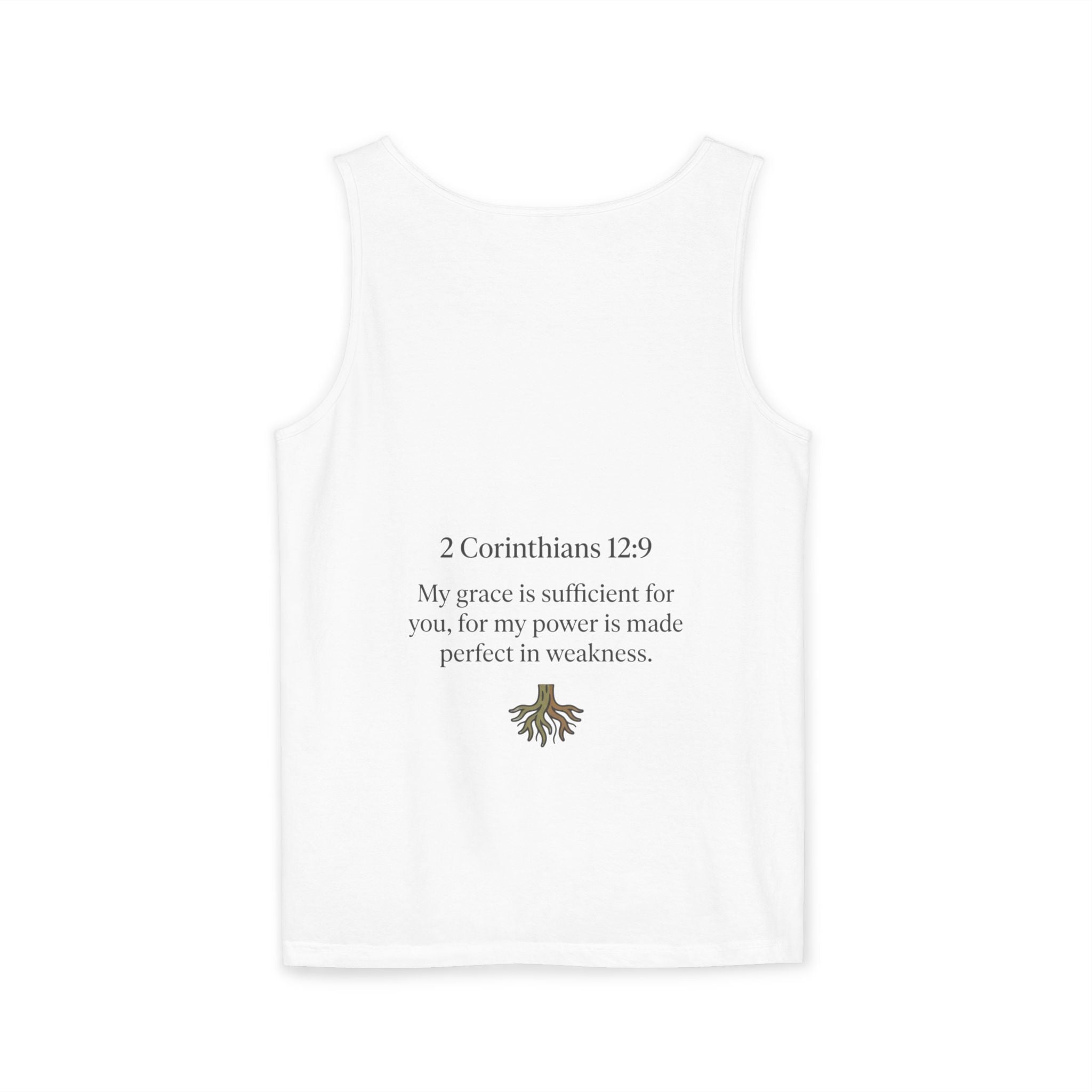 Faith Floral Tank — “God Meets Me in the Mess” Bible Verse Tank Top