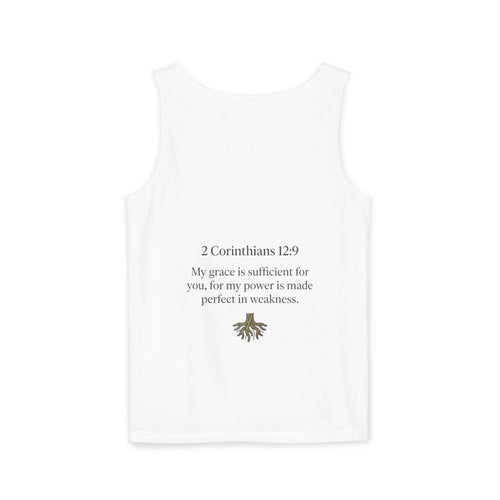 Faith Floral Tank — “God Meets Me in the Mess” Bible Verse Tank Top