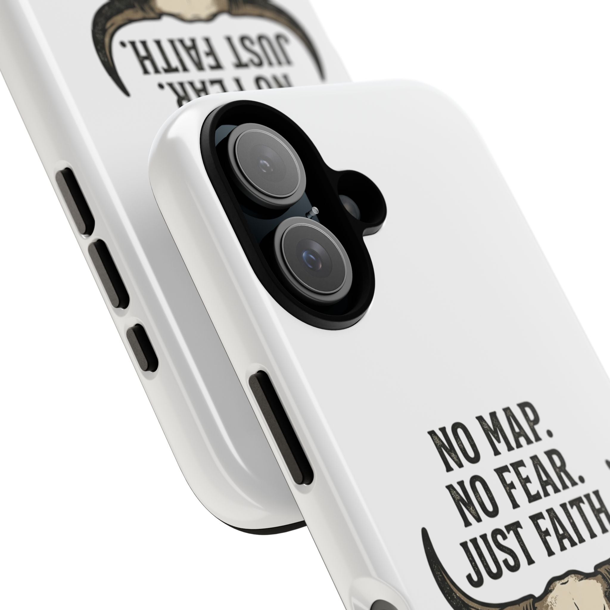 Phone Case — "No Map. No Fear. Just Faith." Skull Design