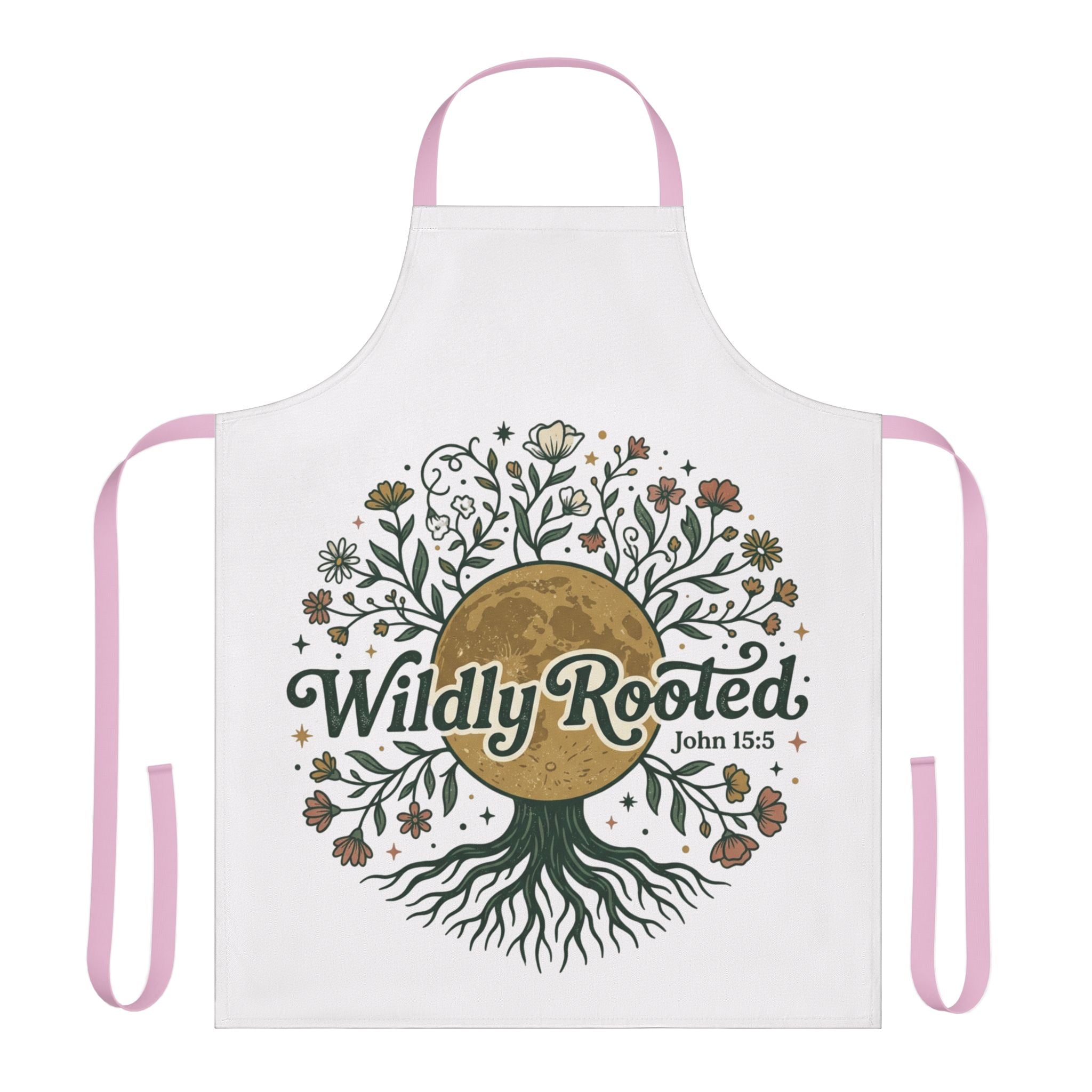 Apron — "Wildly Rooted" Floral Tree Apron (John 15:5)