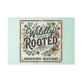 Glass Cutting Board — "Wildly Rooted" Floral Kitchen Cutting Board (Rooted in Faith, Wild at Heart)