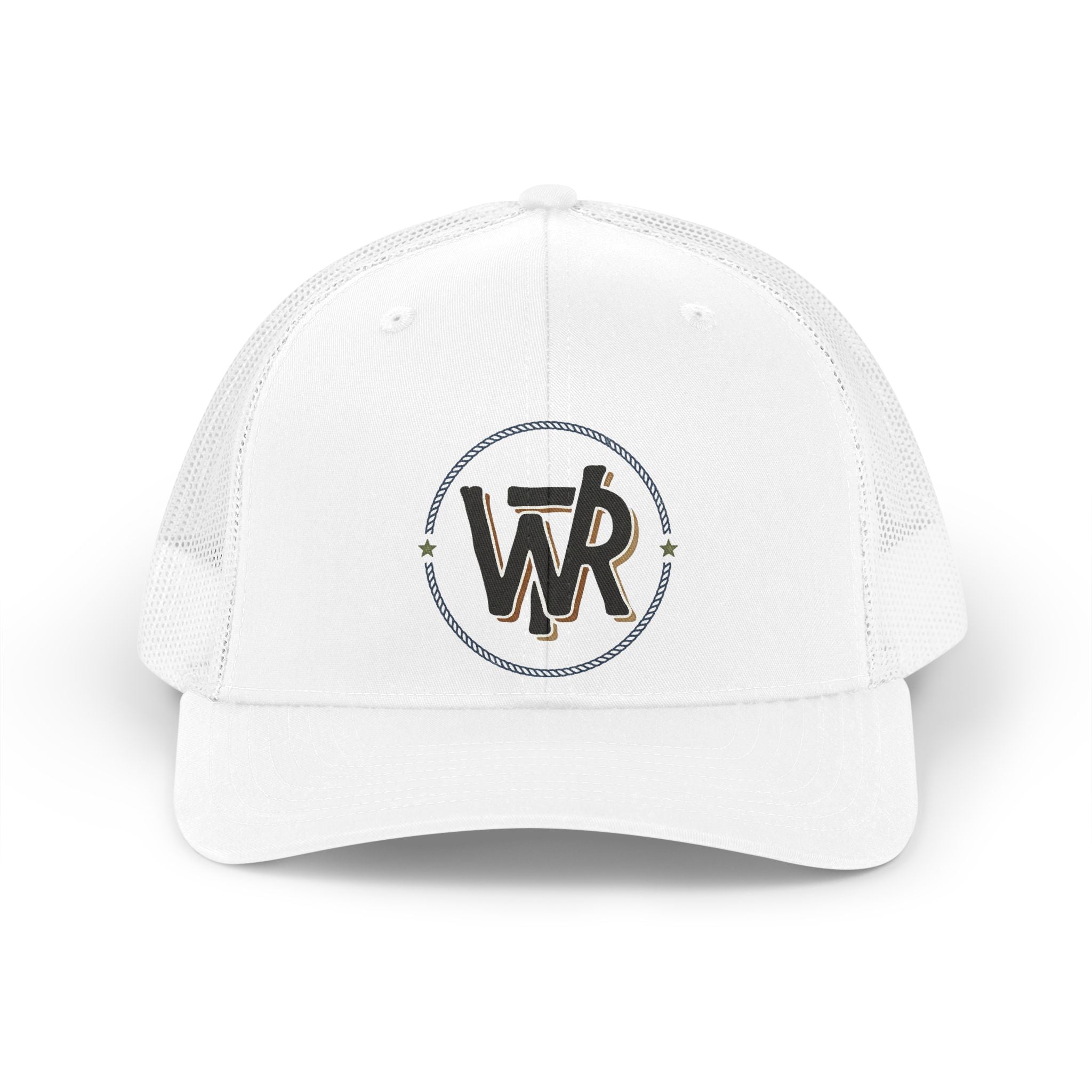 Retro Trucker Hat — Vintage 'WR' Logo Mesh Cap