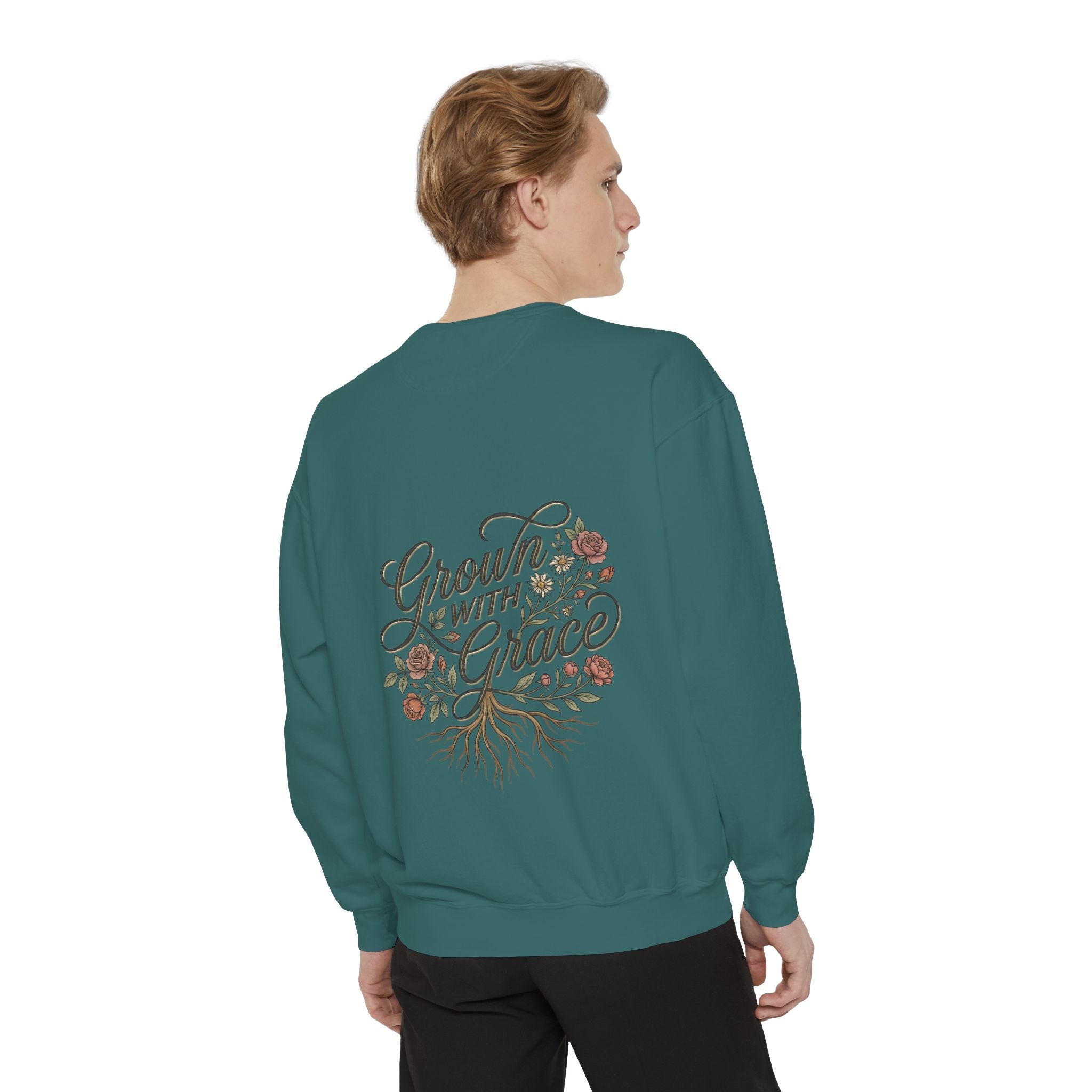 Sweatshirt — "Home Grown / Grown with Grace" Floral Wreath Crewneck