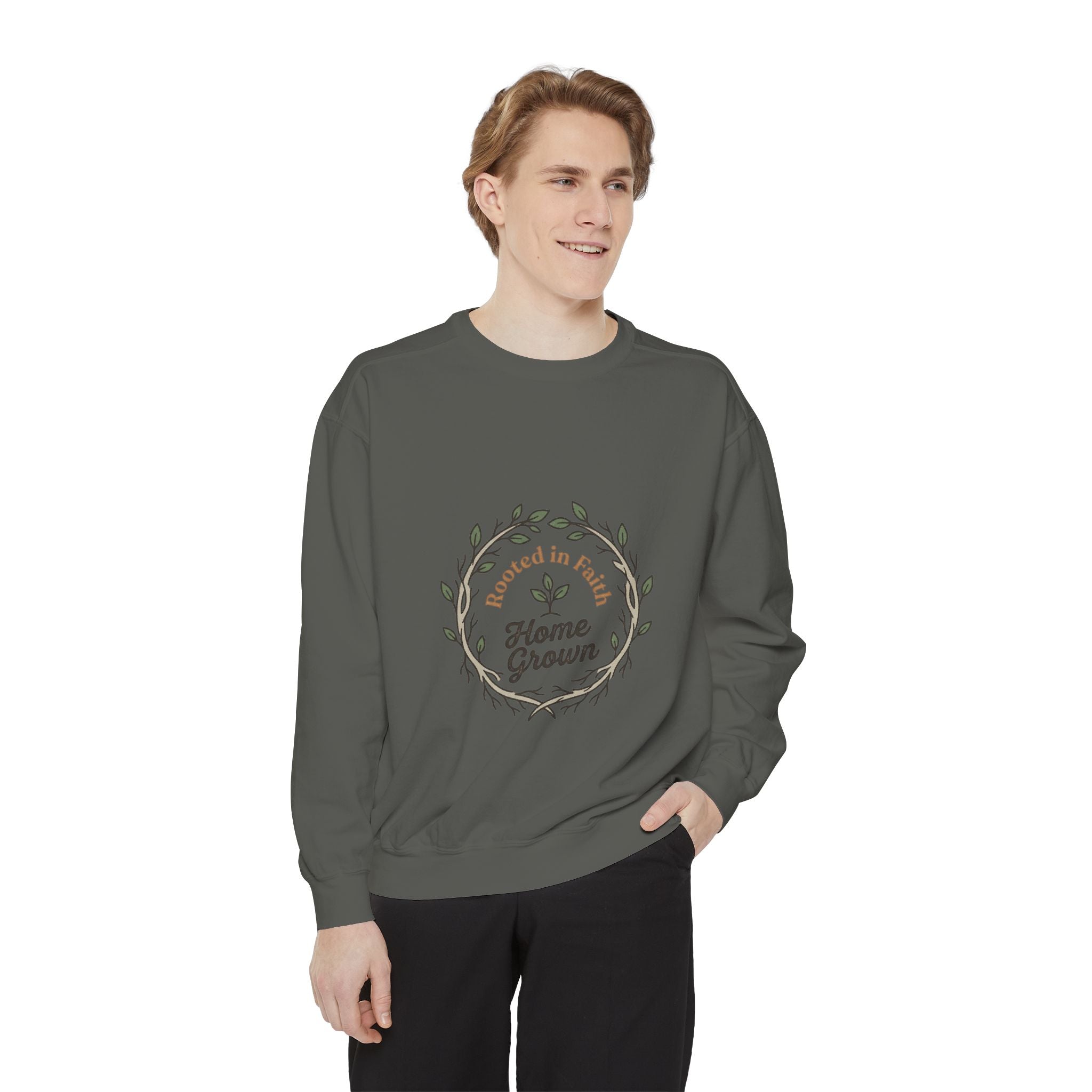 Sweatshirt — "Home Grown / Grown with Grace" Floral Wreath Crewneck