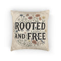 Woven Pillow - "Rooted and Free" Floral Tapestry Throw Pillow