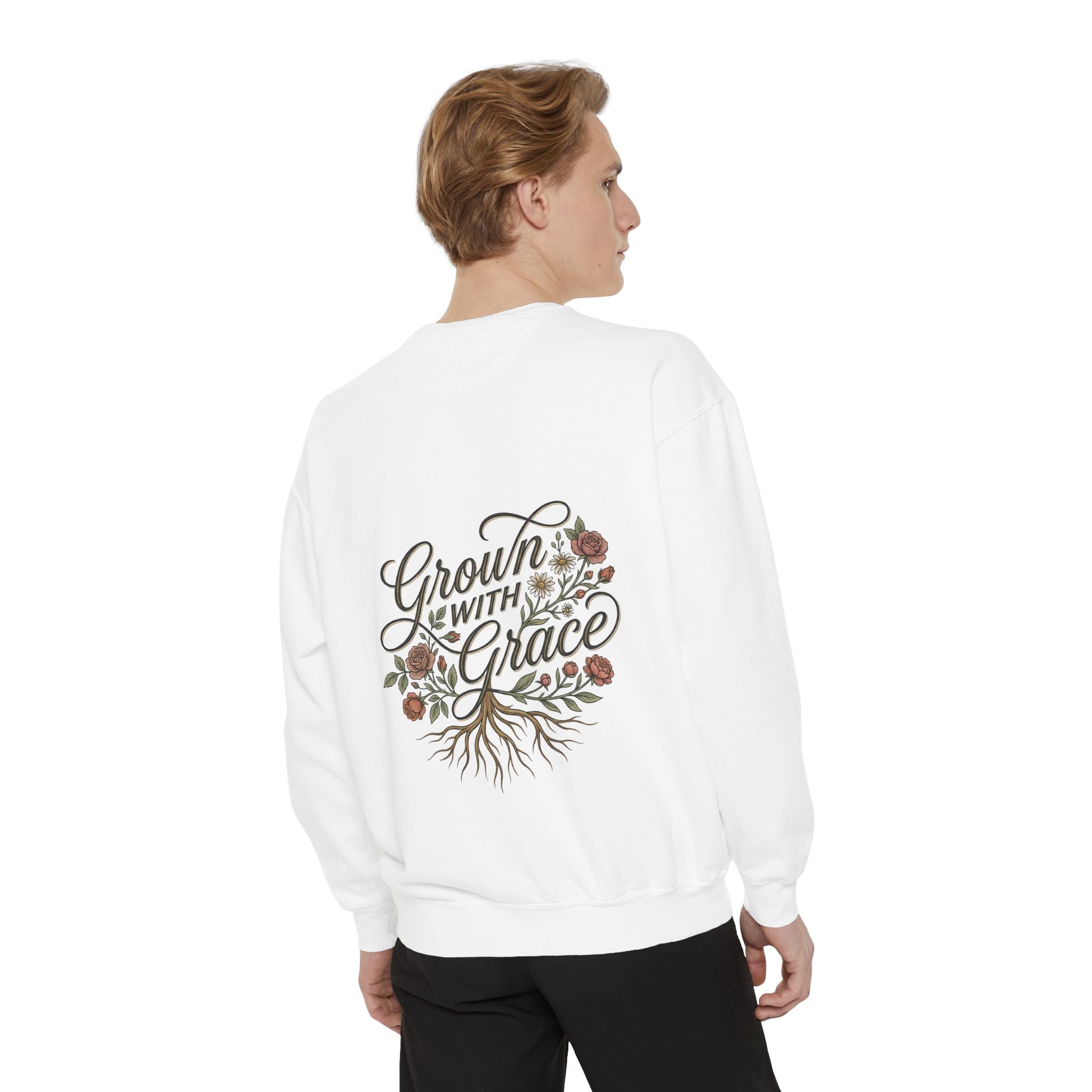 Sweatshirt — "Home Grown / Grown with Grace" Floral Wreath Crewneck