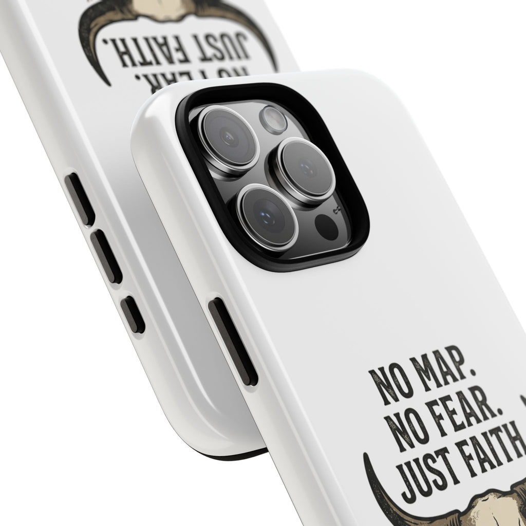 Phone Case — "No Map. No Fear. Just Faith." Skull Design
