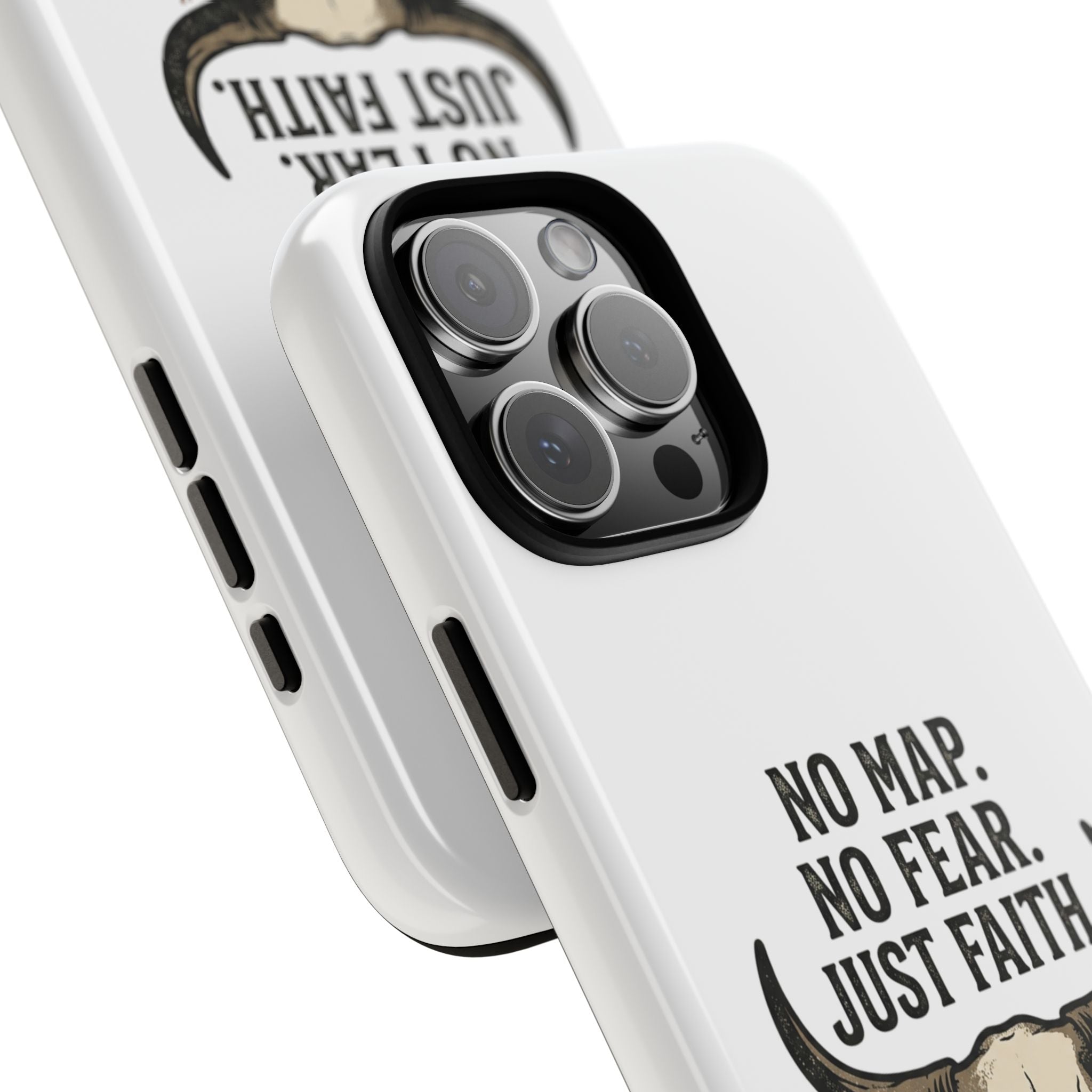 Phone Case — "No Map. No Fear. Just Faith." Skull Design