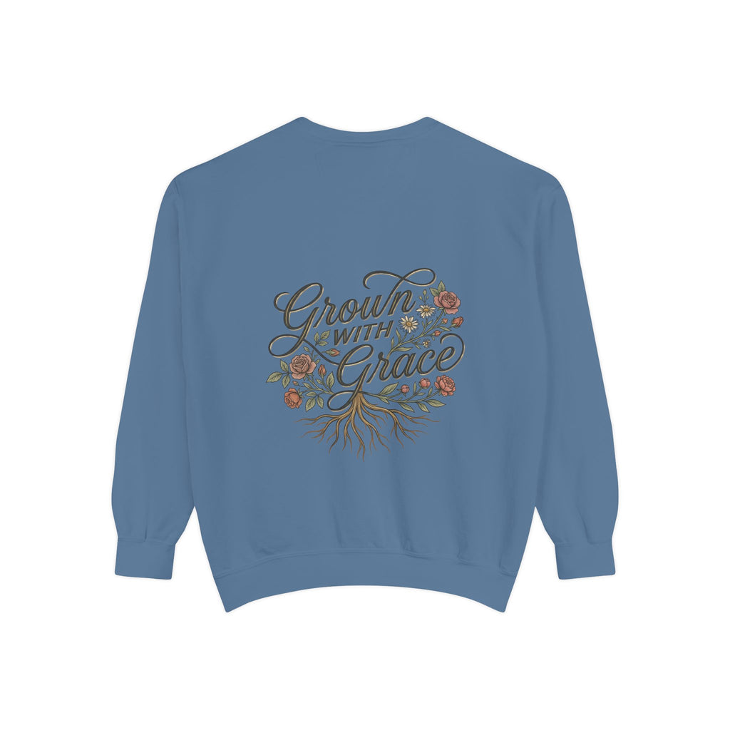 Sweatshirt — "Home Grown / Grown with Grace" Floral Wreath Crewneck