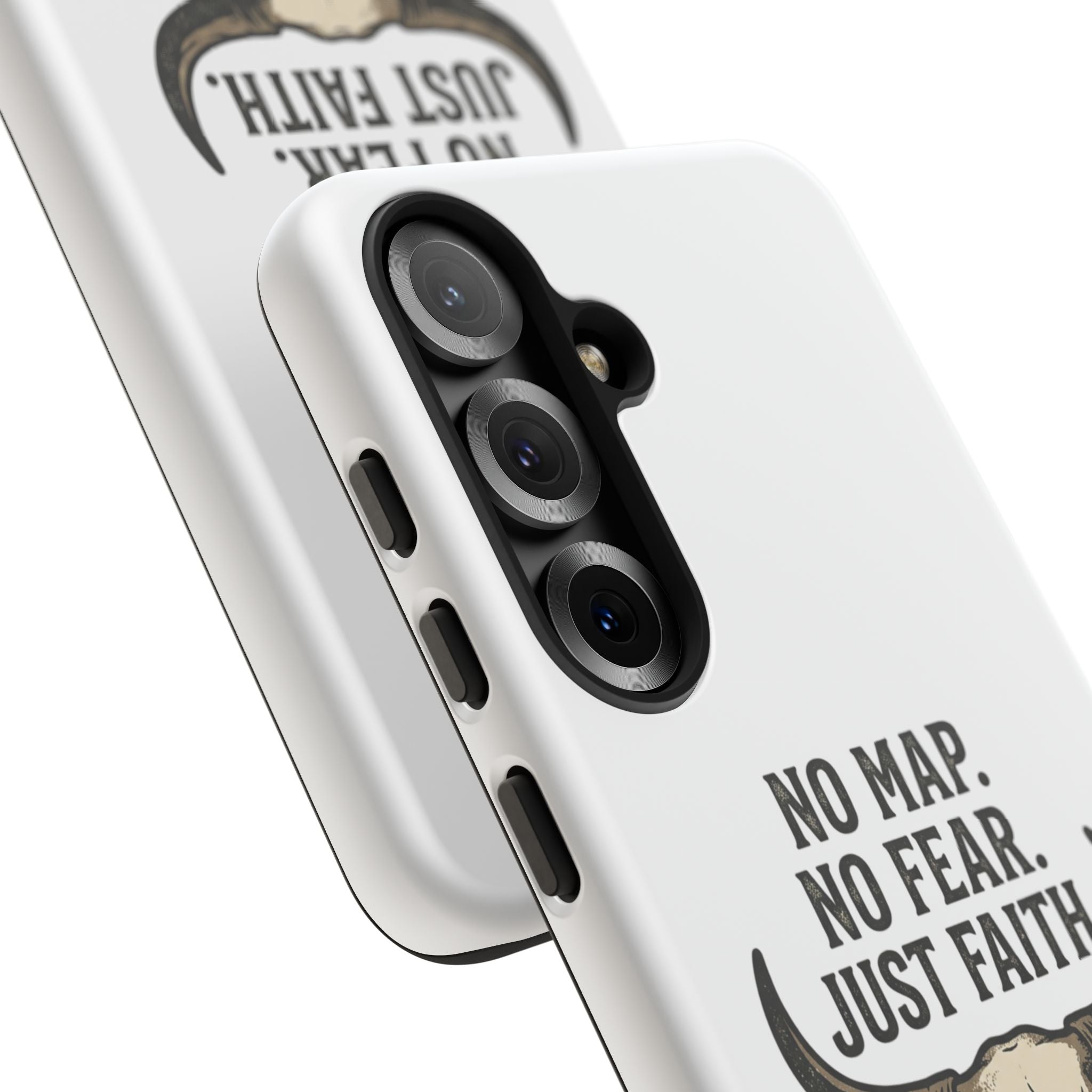 Phone Case — "No Map. No Fear. Just Faith." Skull Design