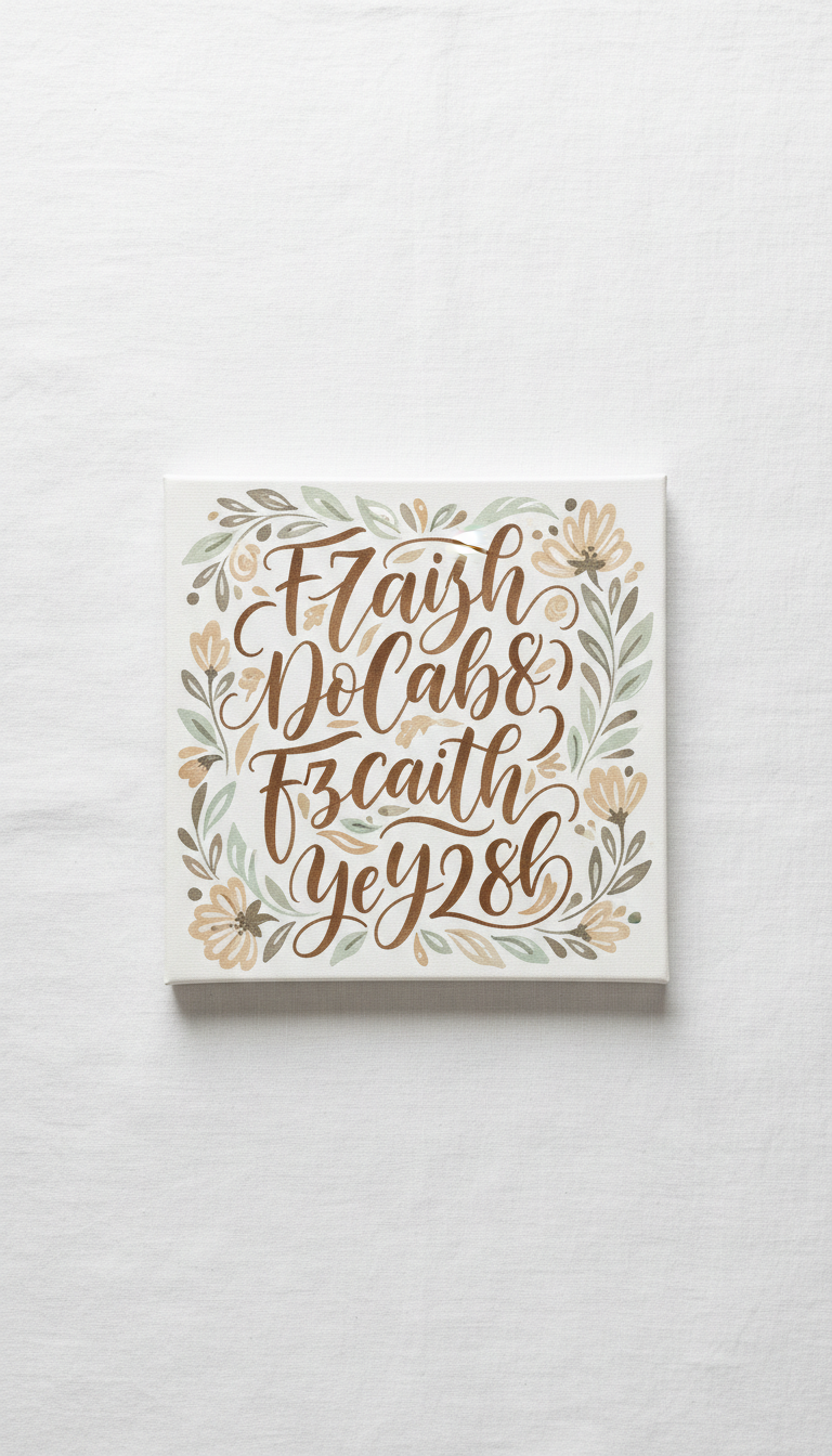 Hand-Lettered Faith Wall Art on Linen Paper